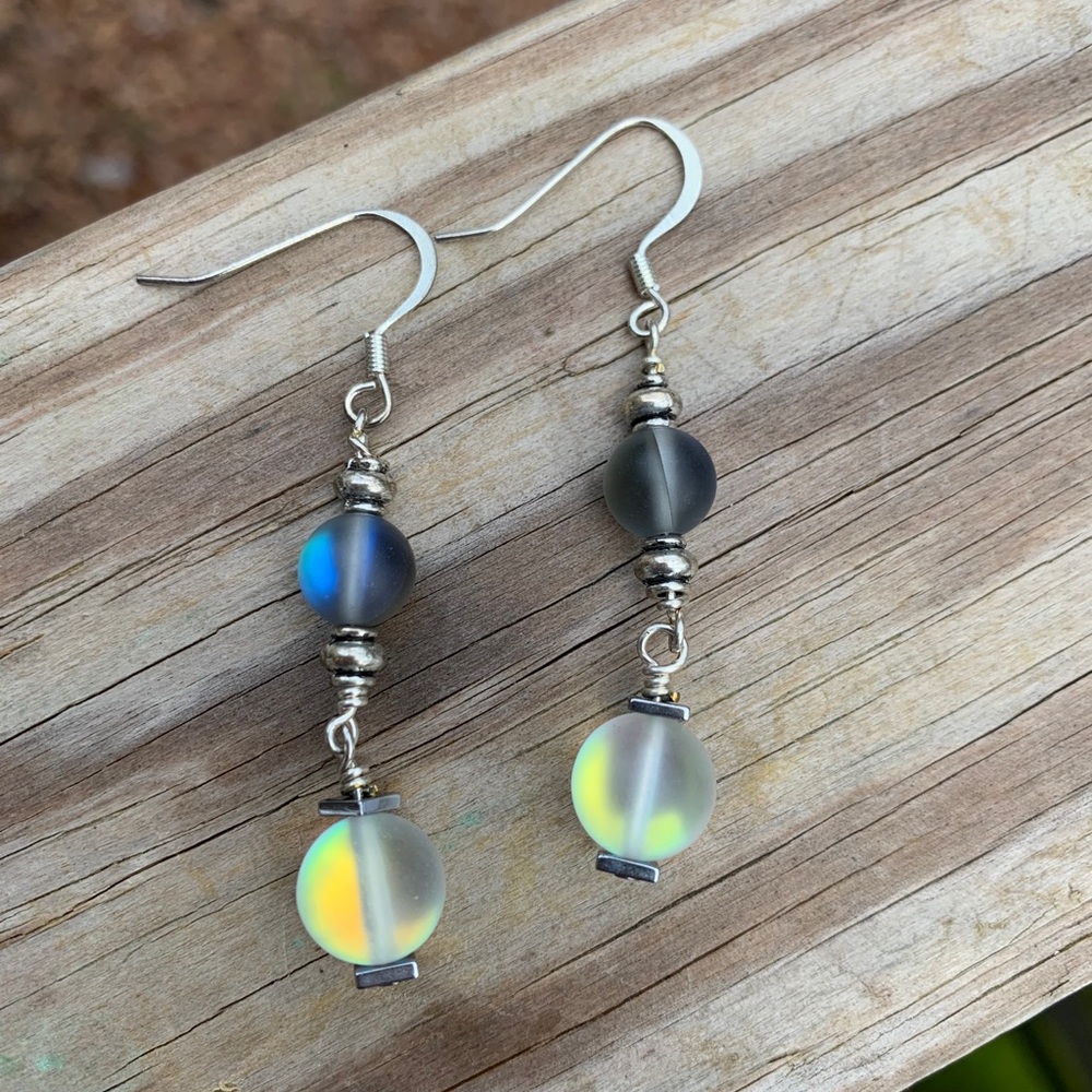 Mystic Aura Quartz earrings. Handmade - Picture 6 of 6